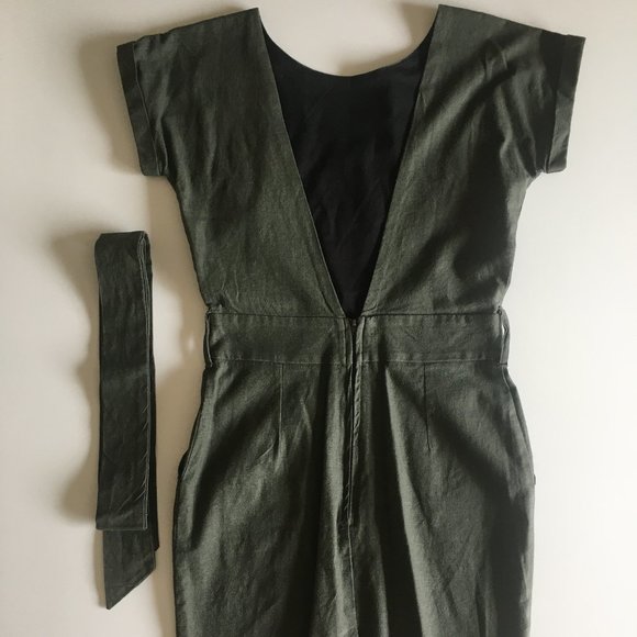 Valérie Dumaine Dresses & Skirts - Valérie Dumaine Linen-Blend Open-Back Dress